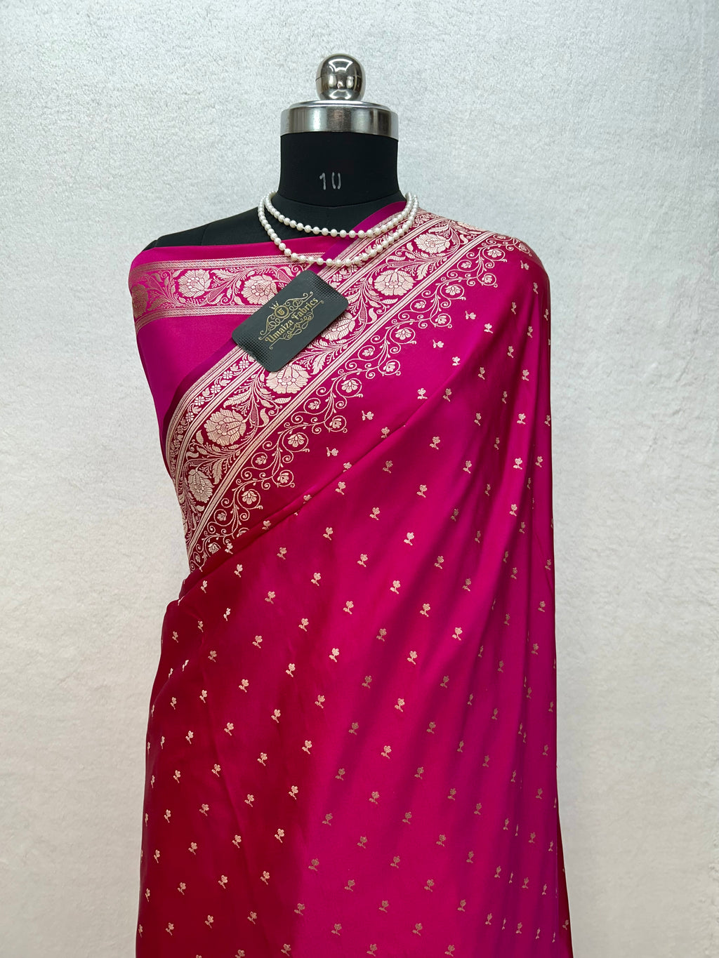 Banarasi Handloom Katan Mashru Silk Saree Rani Pink