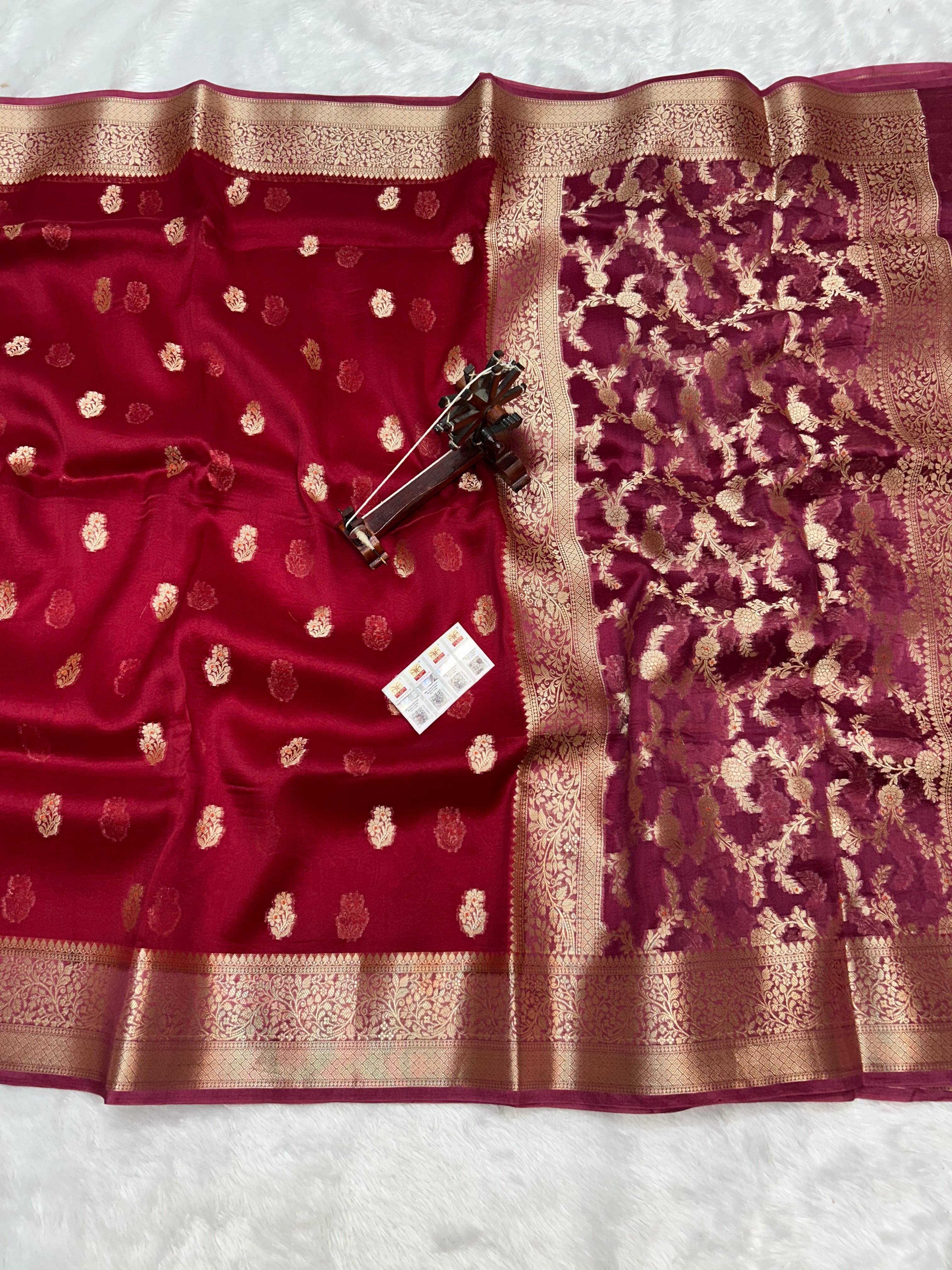 Banarasi Pure Kora Organza Silk Saree In Beautiful Dual Shade