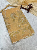 Designer Kora Organza With Elegant Applique Work & Scallop Border
