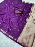 Banarasi Kora Organza Silk Saree with Small Buti, Slim Border & Designer Pallu