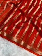 Banarasi Kora Organza Silk Saree with Small Buti, Slim Border & Designer Pallu