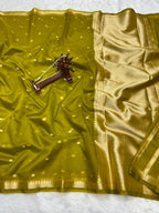 Banarasi Kora Organza Silk Saree with Small Buti, Slim Border & Designer Pallu