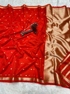 Banarasi Kora Organza Silk Saree with Small Buti, Slim Border & Designer Pallu