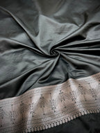 Banarasi Handloom Black mashru Katan Silk Saree With Multi Clor Minakari Weaving