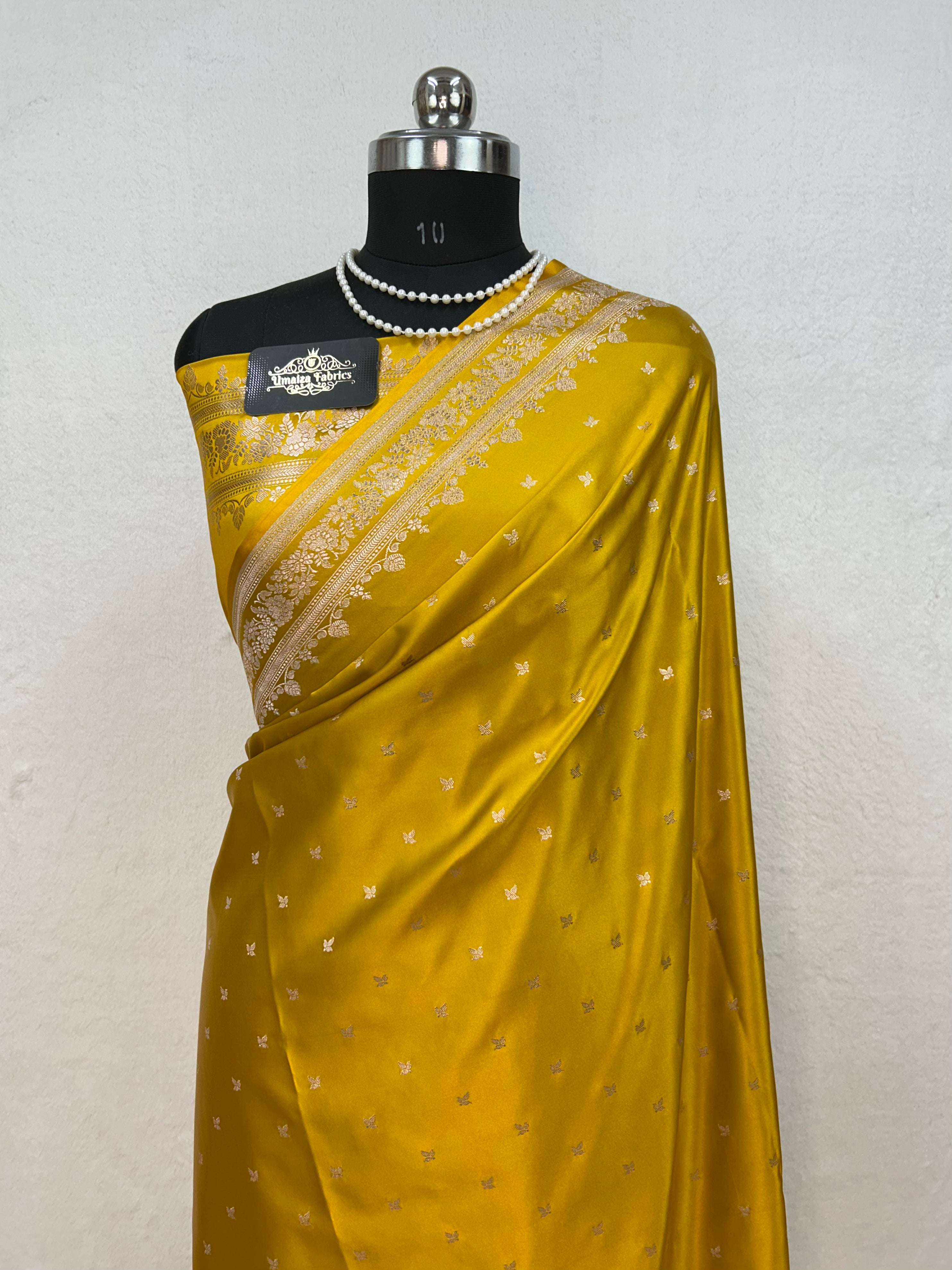 Banarasi Handloom Katan Mashru Traditional Buti Weaving Light Mehandi Green Saree