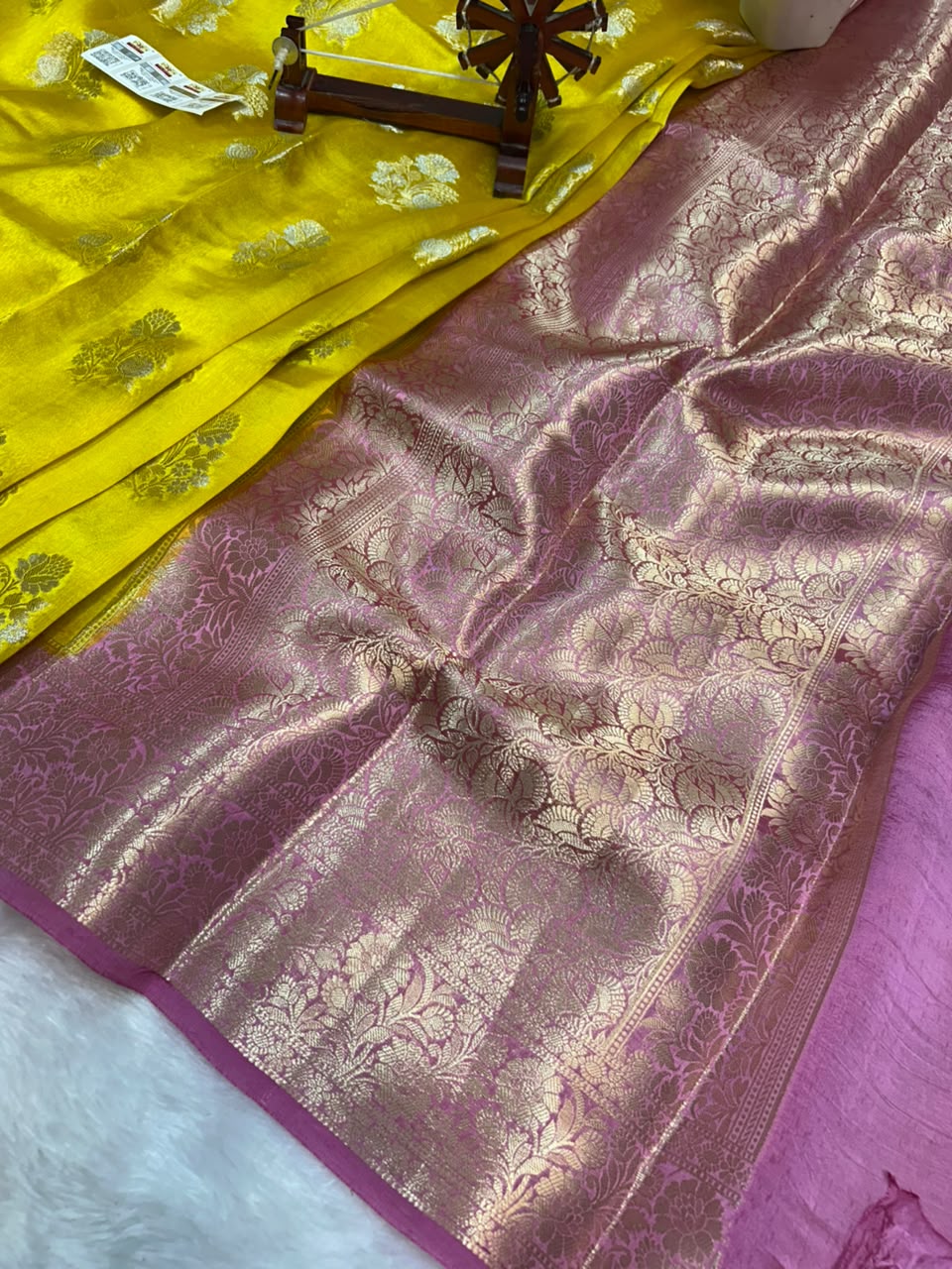 Pure Green Mango Silk Saree All Over Beautiful Sona Rupa Buta