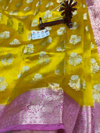 Pure Green Mango Silk Saree All Over Beautiful Sona Rupa Buta