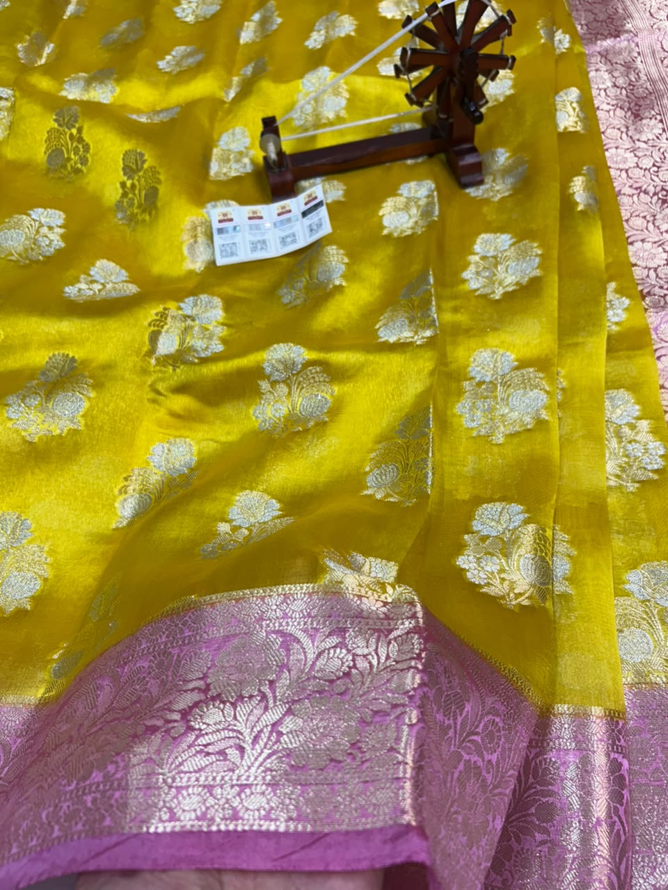 Pure Green Mango Silk Saree All Over Beautiful Sona Rupa Buta