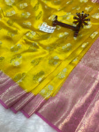 Pure Green Mango Silk Saree All Over Beautiful Sona Rupa Buta