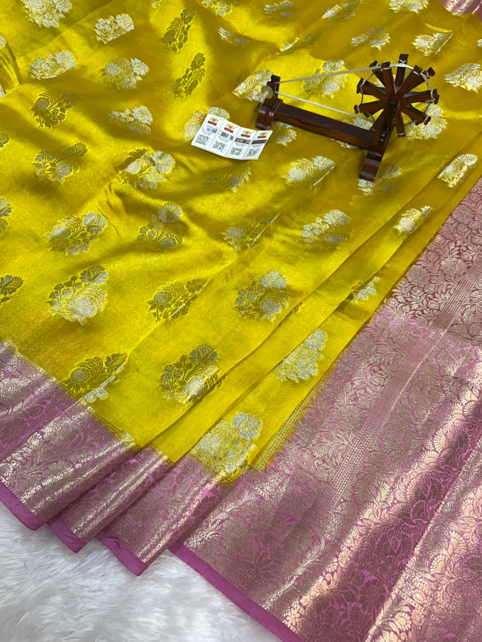 Pure Green Mango Silk Saree All Over Beautiful Sona Rupa Buta