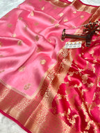 Pure Green Mango Silk Saree All Over Beautiful Minakari Gala Buti
