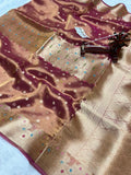 Banarasi Pure Glass Tissue Silk Saree flower Minakari Border