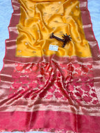 Pure Green Mango Silk Saree All Over Beautiful Minakari Gala Buti