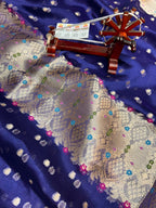 Banarasi Pure Glass Tissue Silk Saree flower Minakari Border