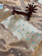 Banarasi Pure Glass Tissue Silk Saree flower Minakari Border