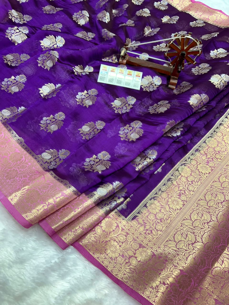 Pure Green Mango Silk Saree All Over Beautiful Sona Rupa Buta