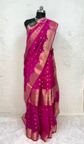 Pure Green Mango Silk Saree Flower Minakari Border