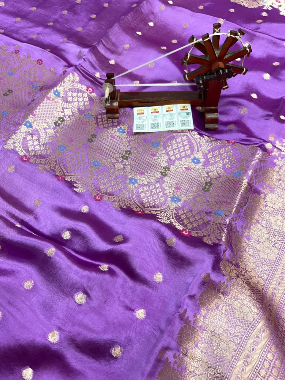 Pure Green Mango Silk Saree Flower Minakari Border