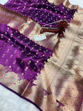 Banarasi Pure Glass Tissue Silk Saree flower Minakari Border