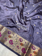Banarasi Russian katan Silk Saree Tilfi Minakari Paithani Border