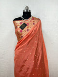 Banarasi Russian katan Silk Saree Tilfi Minakari Paithani Border