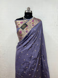 Banarasi Russian katan Silk Saree Tilfi Minakari Paithani Border
