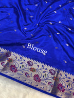 Banarasi Russian katan Silk Saree Tilfi Minakari Paithani Border