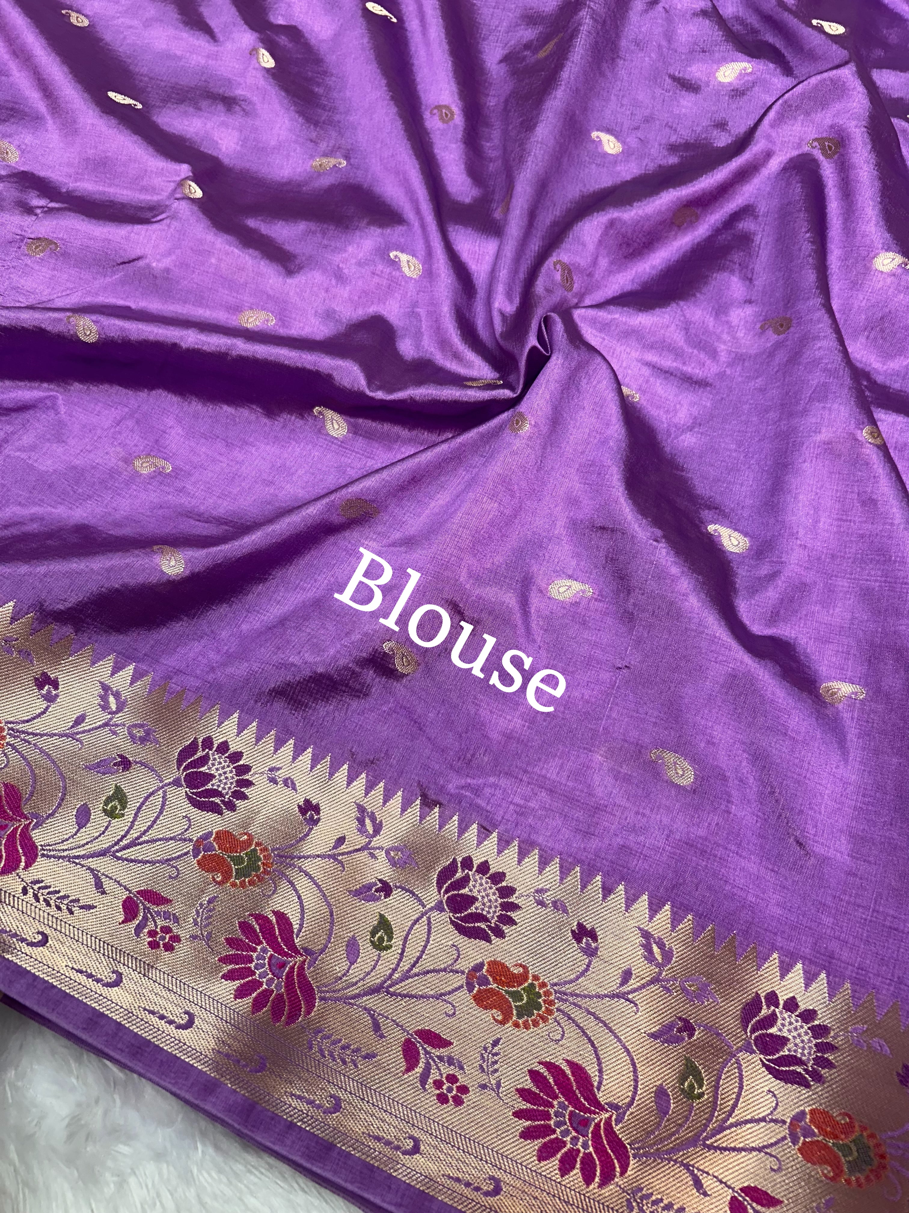 Banarasi Russian katan Silk Saree Tilfi Minakari Paithani Border