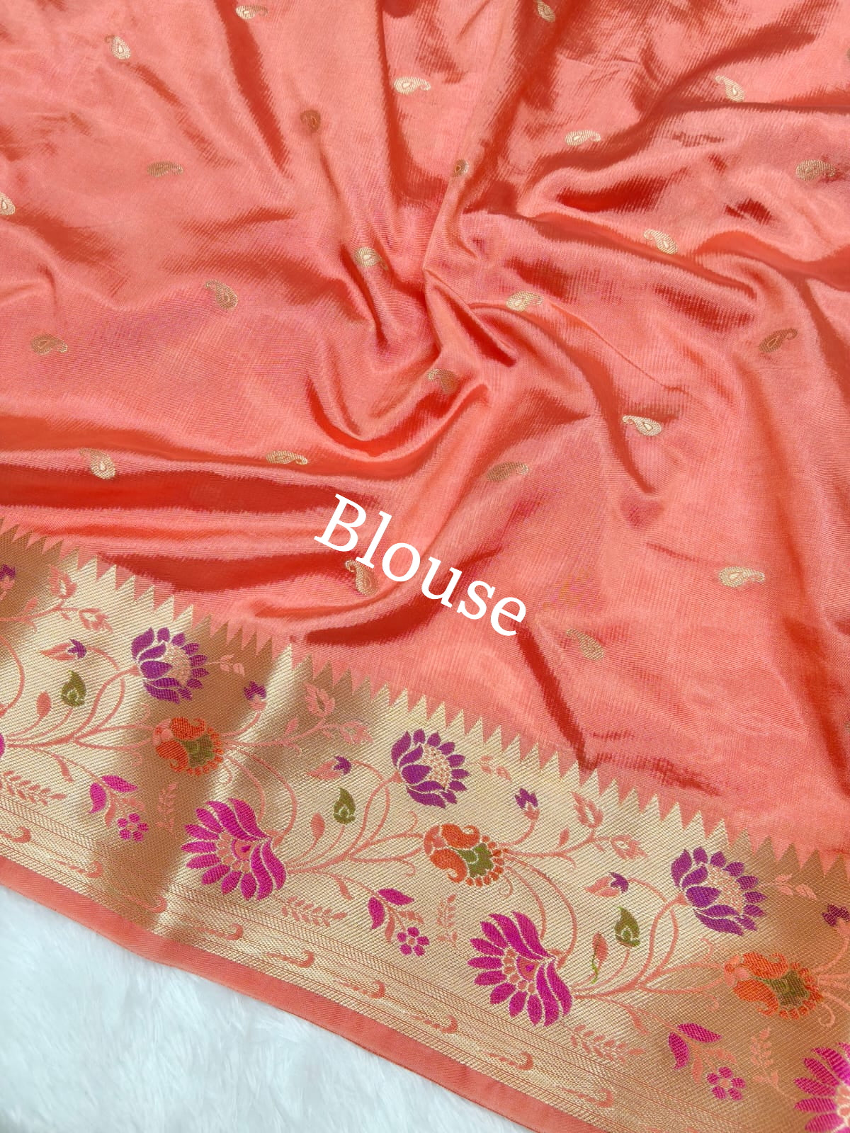 Banarasi Russian katan Silk Saree Tilfi Minakari Paithani Border