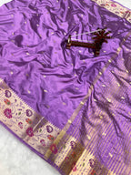 Banarasi Russian katan Silk Saree Tilfi Minakari Paithani Border