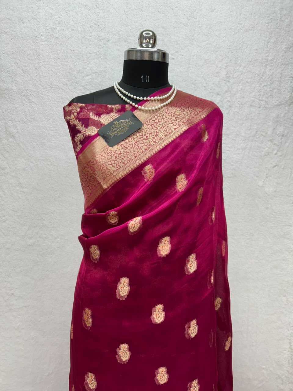 Banarasi Pure Glass Tissue Silk Saree All Over Beautiful Minakari Gala Buti