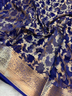 Banarasi Pure Glass Tissue Silk Saree All Over Beautiful Minakari Gala Buti