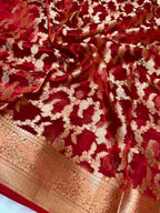 Banarasi Pure Glass Tissue Silk Saree All Over Beautiful Minakari Gala Buti