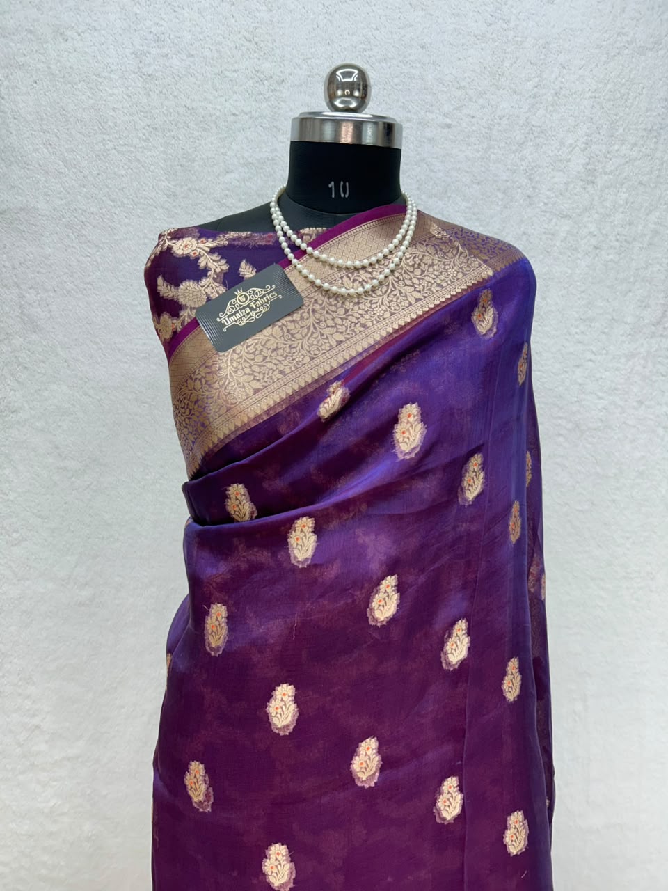 Banarasi Pure Glass Tissue Silk Saree All Over Beautiful Minakari Gala Buti