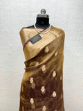Banarasi Pure Glass Tissue Silk Saree All Over Beautiful Minakari Gala Buti