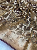 Banarasi Pure Glass Tissue Silk Saree All Over Beautiful Minakari Gala Buti