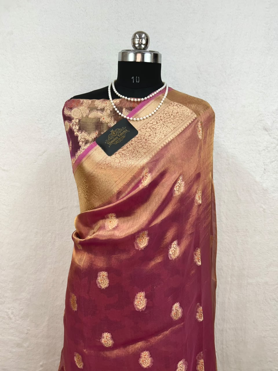 Banarasi Pure Glass Tissue Silk Saree All Over Beautiful Minakari Gala Buti