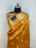 Banarasi Pure Glass Tissue Silk Saree All Over Beautiful Minakari Gala Buti