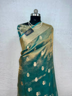 Banarasi Pure Glass Tissue Silk Saree All Over Beautiful Minakari Gala Buti