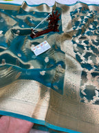 Banarasi Pure Glass Tissue Silk Saree All Over Beautiful Minakari Gala Buti