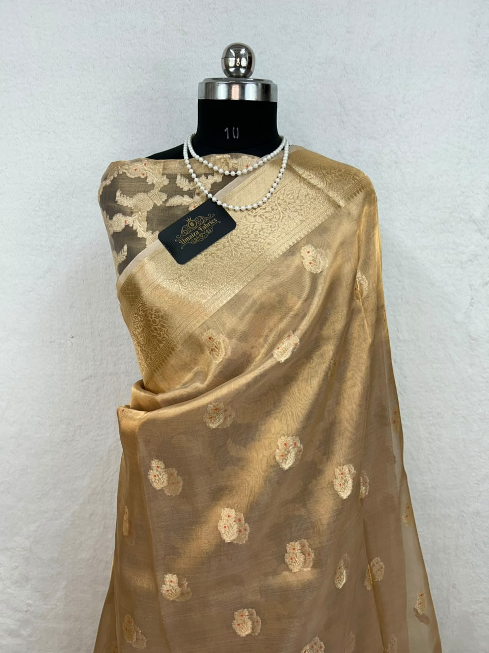 Banarasi Pure Glass Tissue Silk Saree All Over Beautiful Minakari Gala Buti