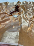 Banarasi Pure Glass Tissue Silk Saree All Over Beautiful Minakari Gala Buti