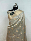 Banarasi Pure Glass Tissue Silk Saree All Over Beautiful Minakari Gala Buti