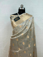 Banarasi Pure Glass Tissue Silk Saree All Over Beautiful Minakari Gala Buti
