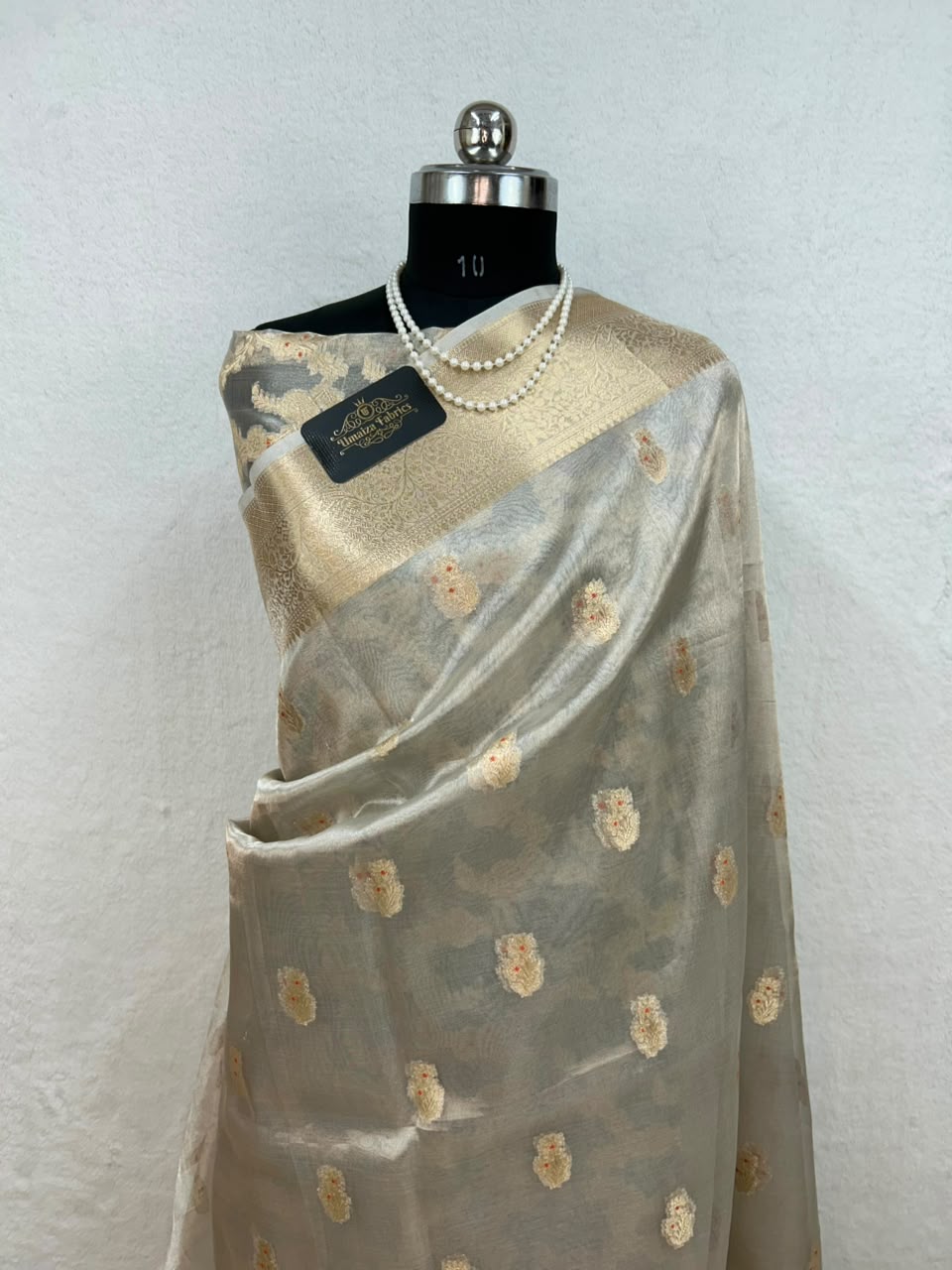 Banarasi Pure Glass Tissue Silk Saree All Over Beautiful Minakari Gala Buti