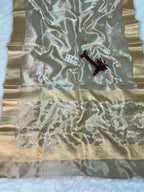 Banarasi Pure Glass Tissue Silk Saree All Over Beautiful Minakari Gala Buti