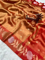 Banarasi Tissue Silk Saree Sona Rupa Weaving Border Satan Minakari