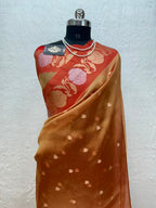 Banarasi Tissue Silk Saree Sona Rupa Weaving Border Satan Minakari