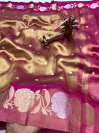Banarasi Tissue Silk Saree Sona Rupa Weaving Border Satan Minakari