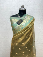 Banarasi Tissue Silk Saree Sona Rupa Weaving Border Satan Minakari